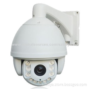 1080p 2.1 Megapixel PTZ Dome IP Camera, P2P with 120m, IR, Dot-matrix, Waterproof